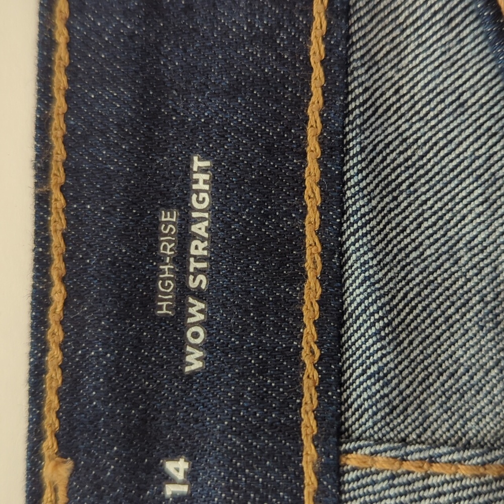 NWOT Old Navy High-Rise Wow Straight Denim Mom Jeans 14 Dark Wash Blue Pockets - Picture 4 of 13
